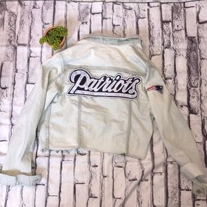 *CUSTOM DENIM JACKET* Patriots Denim Crop Jacket
